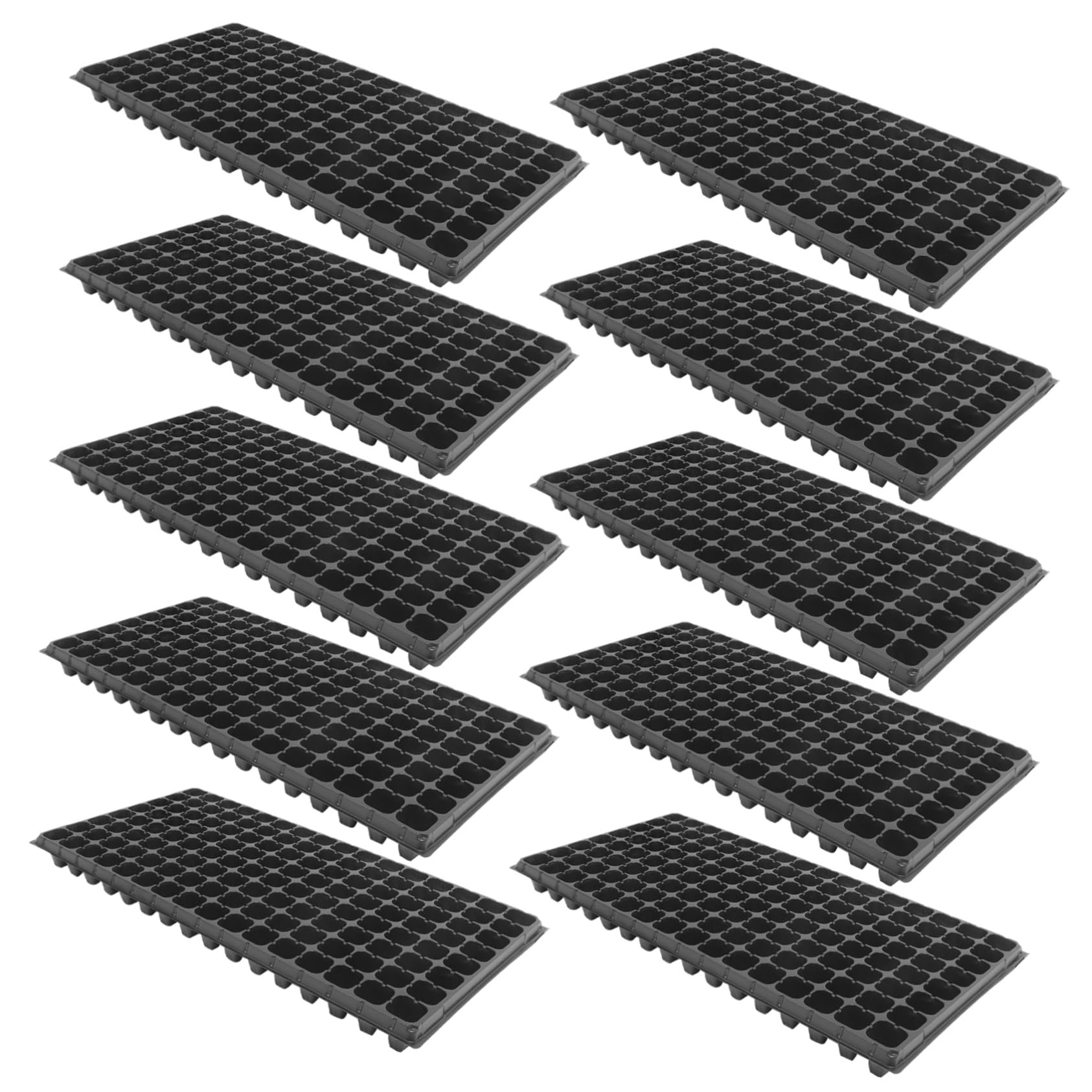 Plateau de Semis 128 Alvéoles 10 Pièces PVC Noir pour Pépinière
