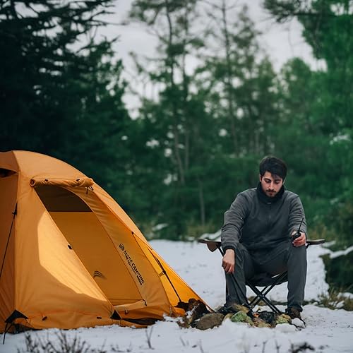 Miniatura 6 de BISINNA Tienda de campaña para 4 estaciones para mochileros, tiendas de campaña de invierno para 2 personas, ligeras, para clima frío, impermeable,