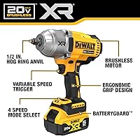 Vista 6 de DEWALT DCF900P1R 20 V MAX XR - Juego de llave de impacto inalámbrica de alto torque sin escobillas de litio-ion de 1/2 pulg. con yunque de anillo