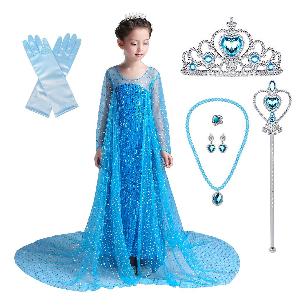 Lito Angels Little Girls Princess Dress Up Costumes Halloween Christmas Party Dress Gown Sequined with Accessories