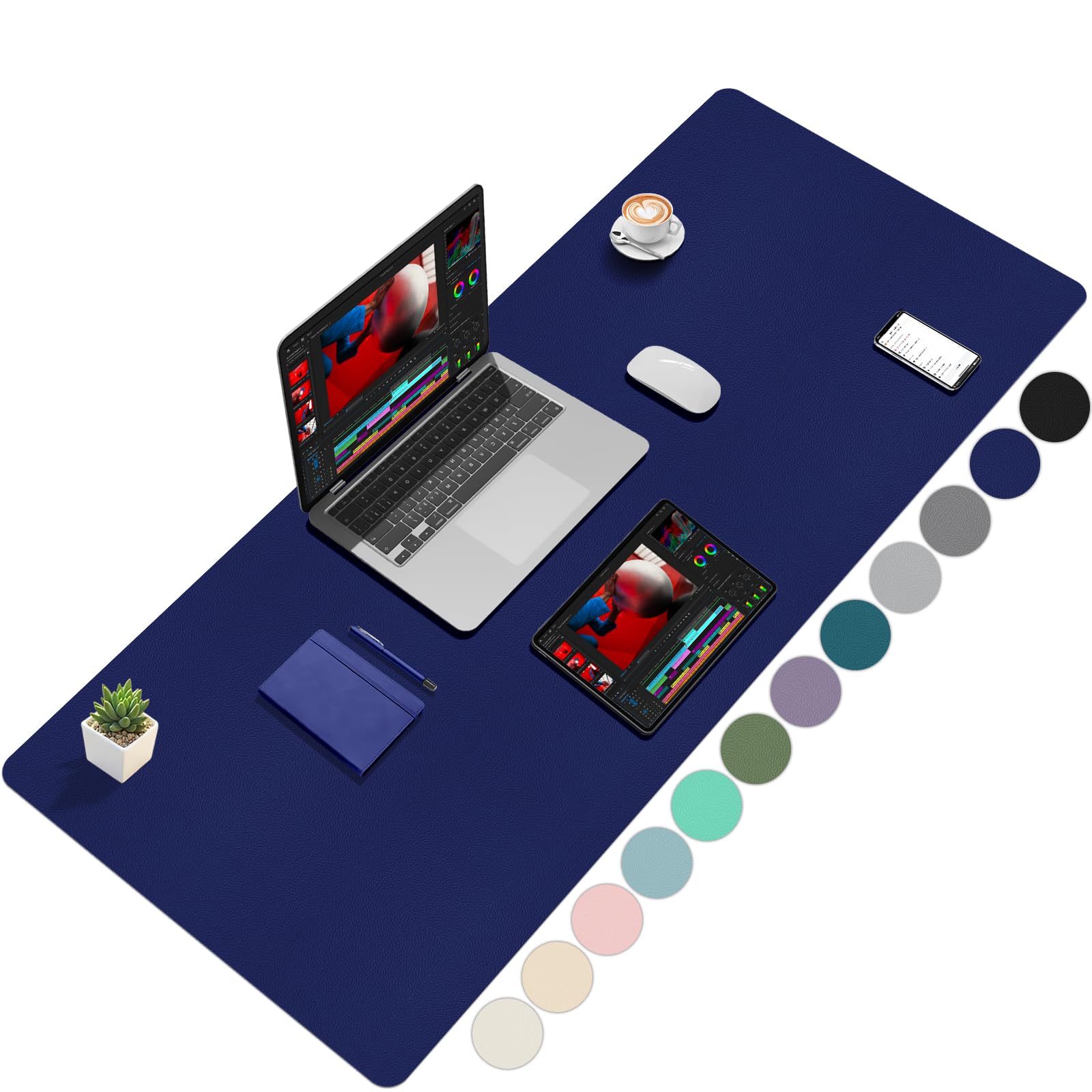 Zindoo Sottomano da scrivania blu scuro, 120 x 60 cm