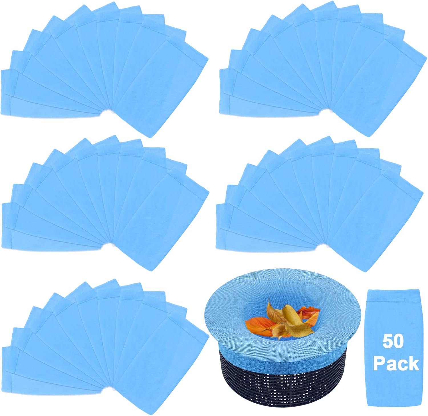 FULOWAY 50 Pack Pool Skimmer Socks, Swimming Pool Filter