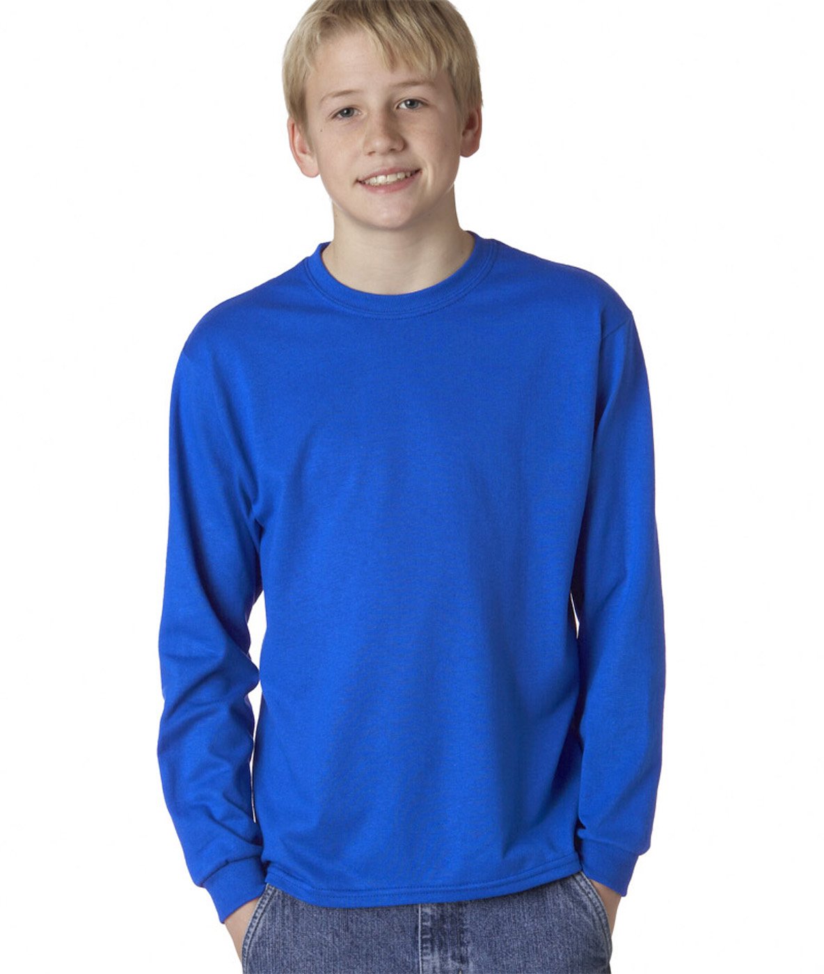 Jerzees Camiseta de manga larga de mezcla pesada (29BL), Azul Real, X-Large