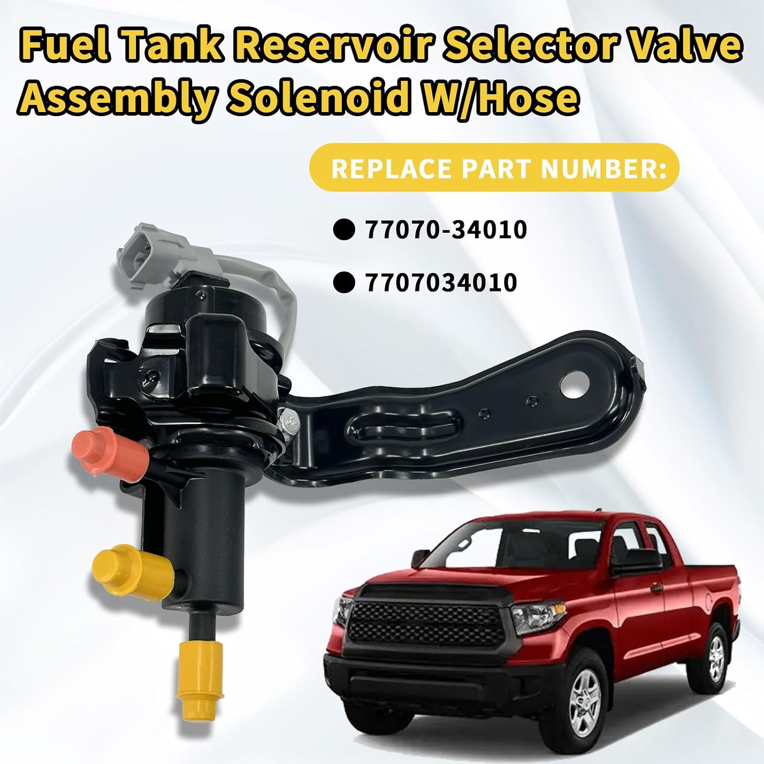 77070-34010 Fuel Tank Reservoir Selector Valve Assembly Solenoid W/Hose Fit for Toyota Tundra 2008-2020,for Toyota Sequoia 2008-2018,7707034010