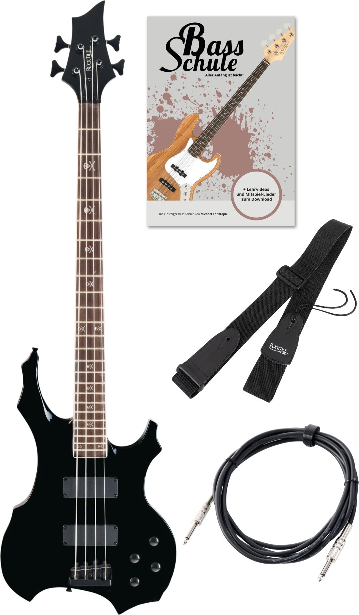 Rocktile Pro BB104-B BattleBone E-Bass Set Schwarz