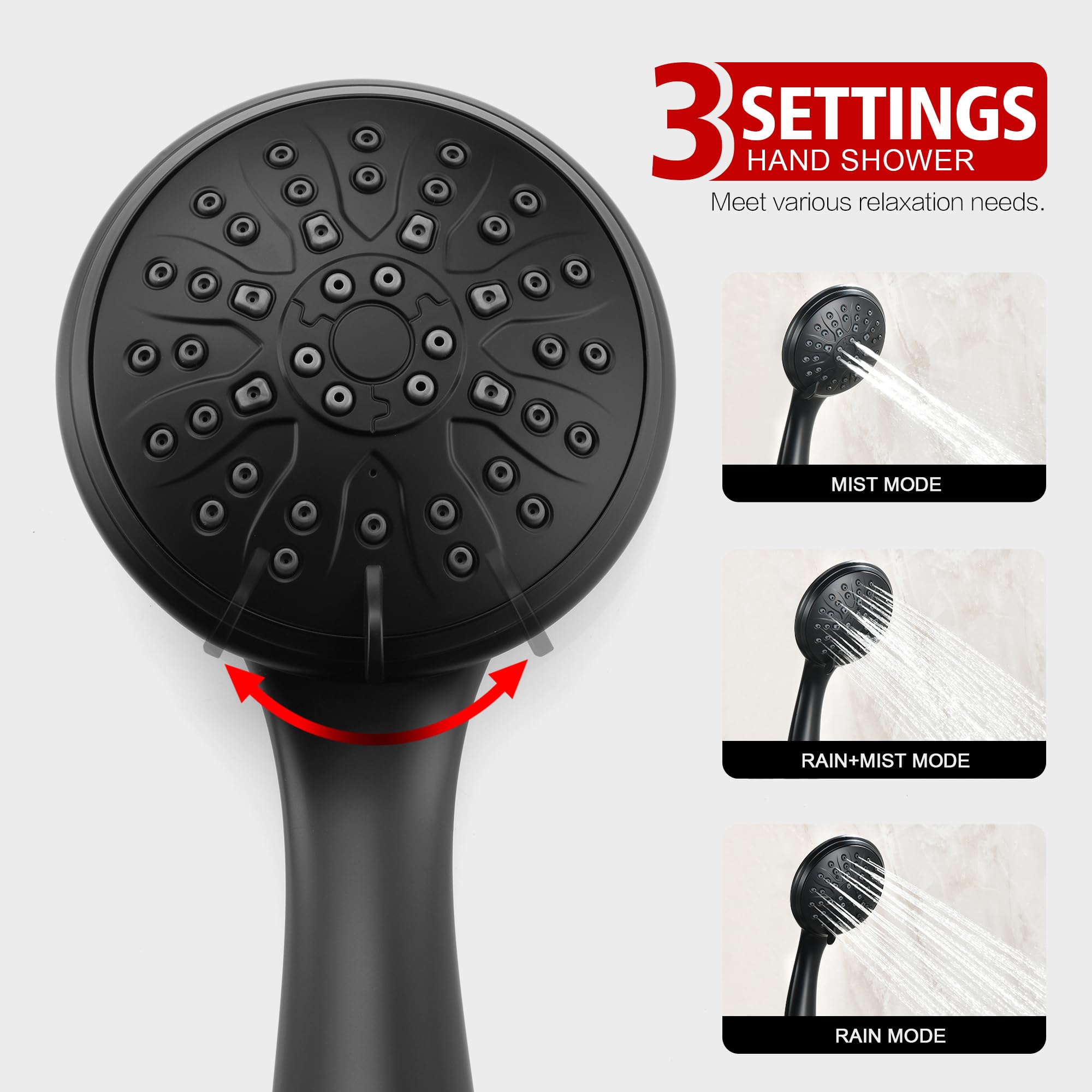 Sumerain Matte Black Shower System -7 Sumerain Matte Black Shower System -7