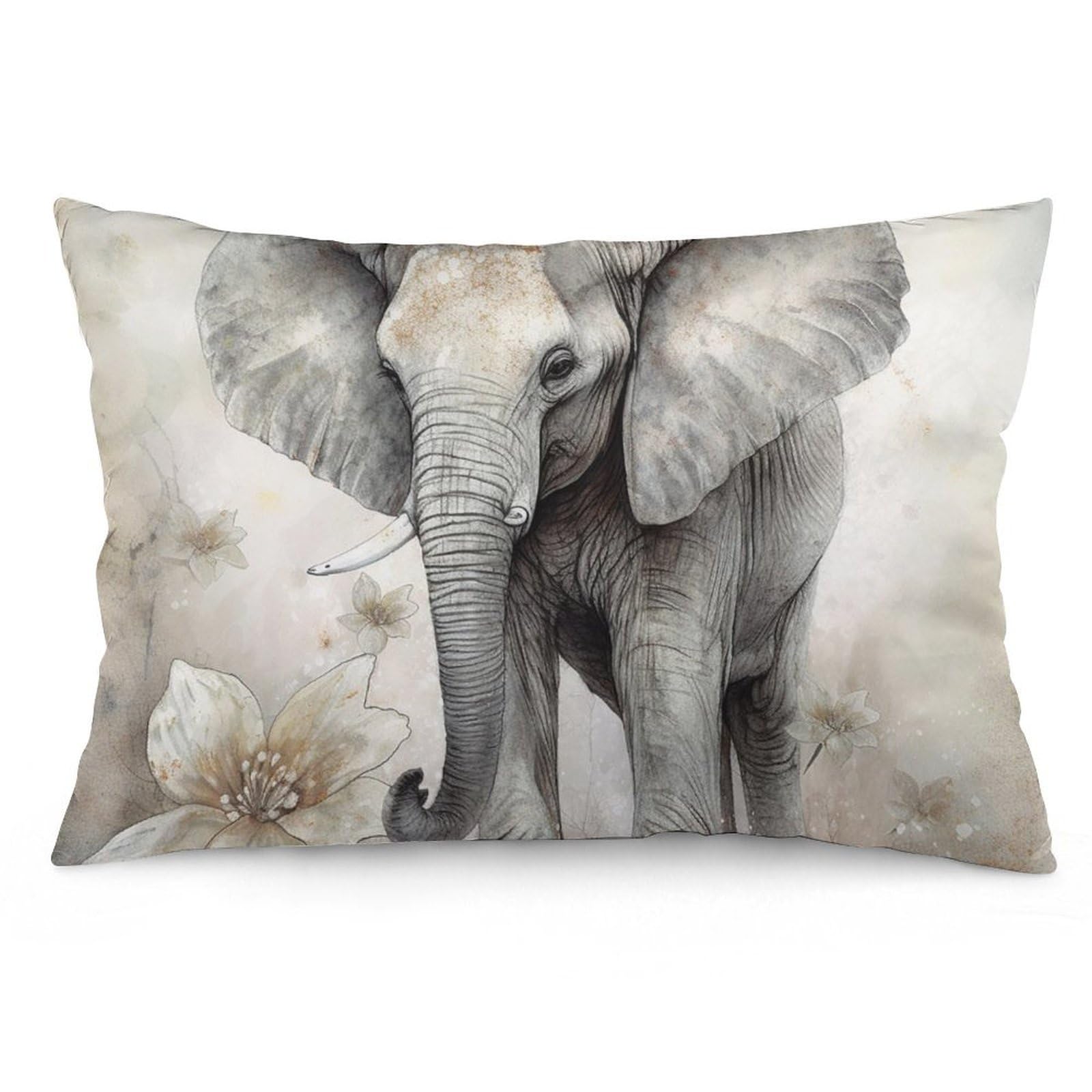 NTVOWPZO 2 Pack Decoration Throw Pillow Covers 20"x30" Pillowcases Covers Animals Cute Elephant Pillowcases Modern Farmhouse Home Decor Sofa Cushions Covers for Couch Bed Living Room