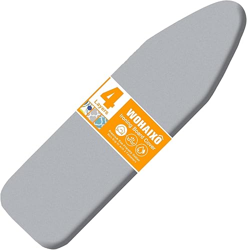 Funda y almohadilla para tabla de planchar, tamaño estándar de 15 x 54 pulgadas, funda de repuesto para tabla de hierro de 4 capas extra gruesa,