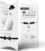 Cadeau FRÈRE EXTRAORDINAIRE prêt à offrir | BRACELET GRAVÉ FRÈRE porte bonheur et carte | Cadeau famille | Idée cadeau ORIGINALE | NOËL, FÊTE, ANNIVERSAIRE - Boite cadeau OFFERTE (FRÈRE)