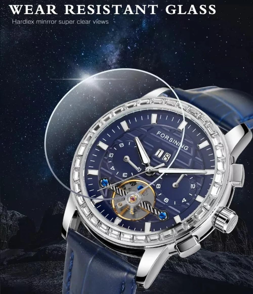 Hollow Skeleton Tourbillon automatyczny mechanizm męski zegarek ustawienie diamentów kalendarz tydzień miesiąc wielofunkcyjne wodoodporne luksusowe zegarki mechaniczne