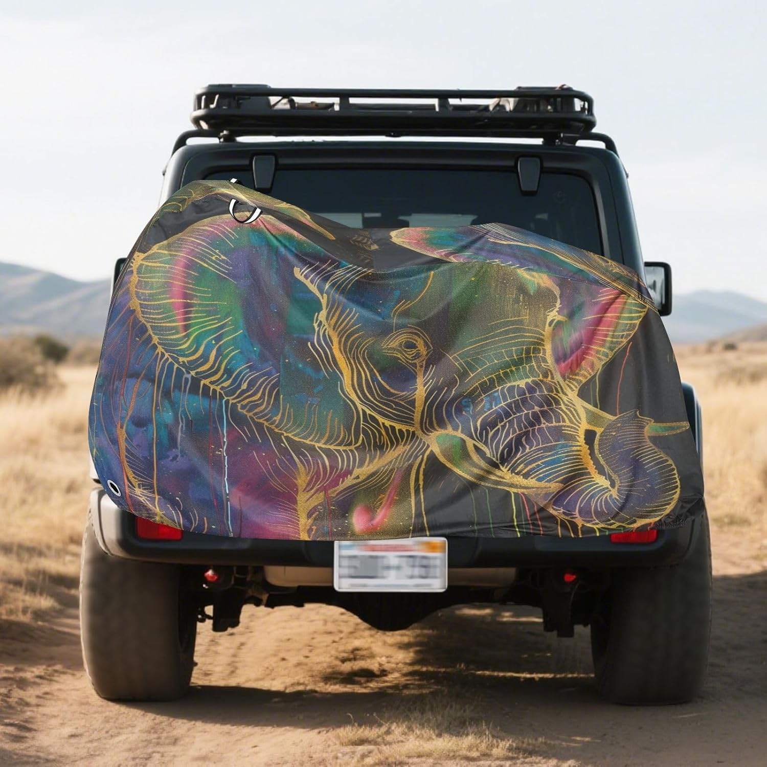 ALAZA Elephant Portrait Art Bike Cover Waterproof Outdoor Ebike Bicycle Covers Tarp Protection for 1/2 Bikes, Sun UV Dust Wind Proof