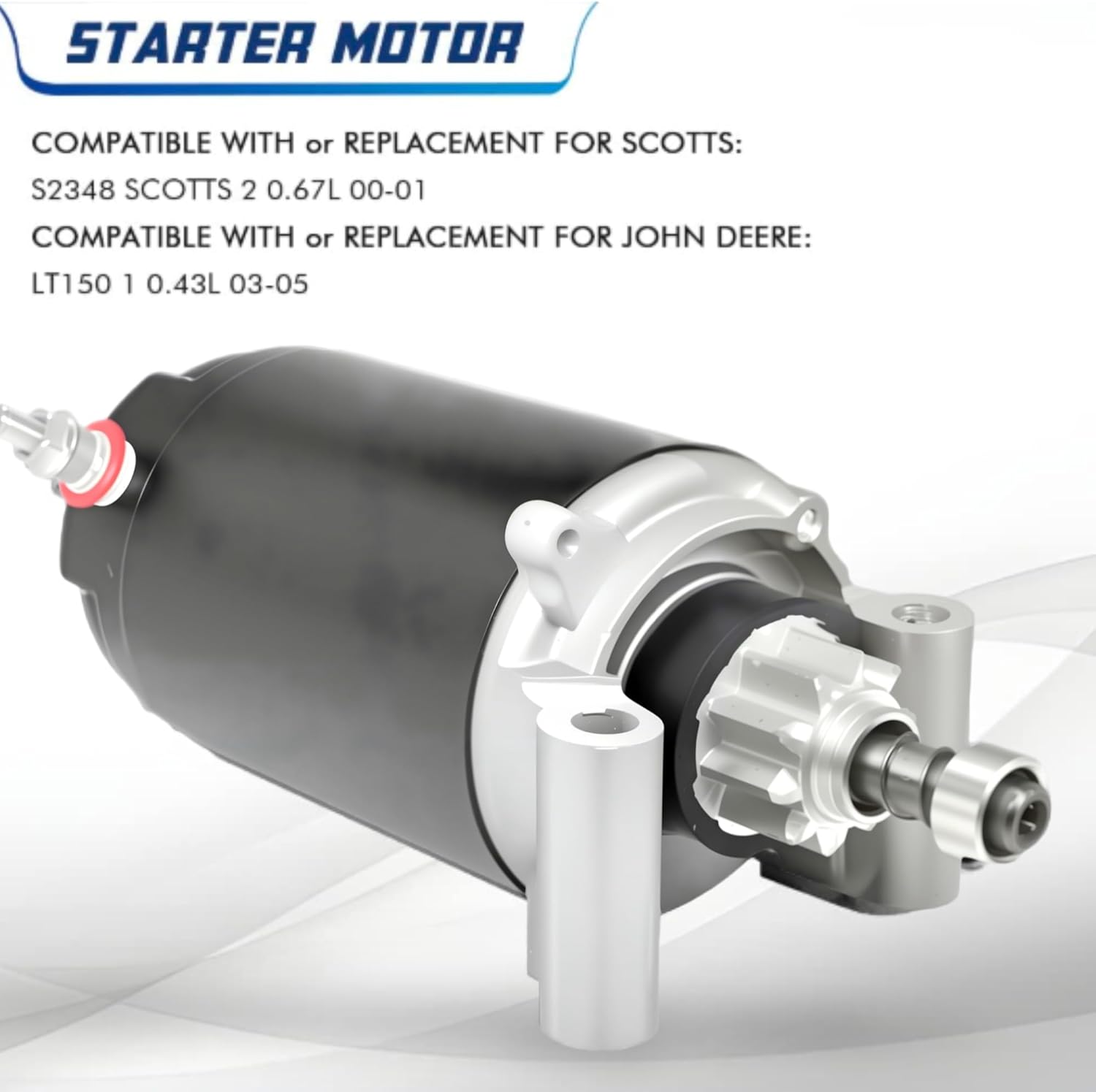 Starter Motor Compatible with John Deere Scotts Kohler 15-23 HP Sabre AM130407, AM132818, 25-098-04, 25-098-05, 25-098-06,25-098-07,2509804,2509805,2509806,2509807