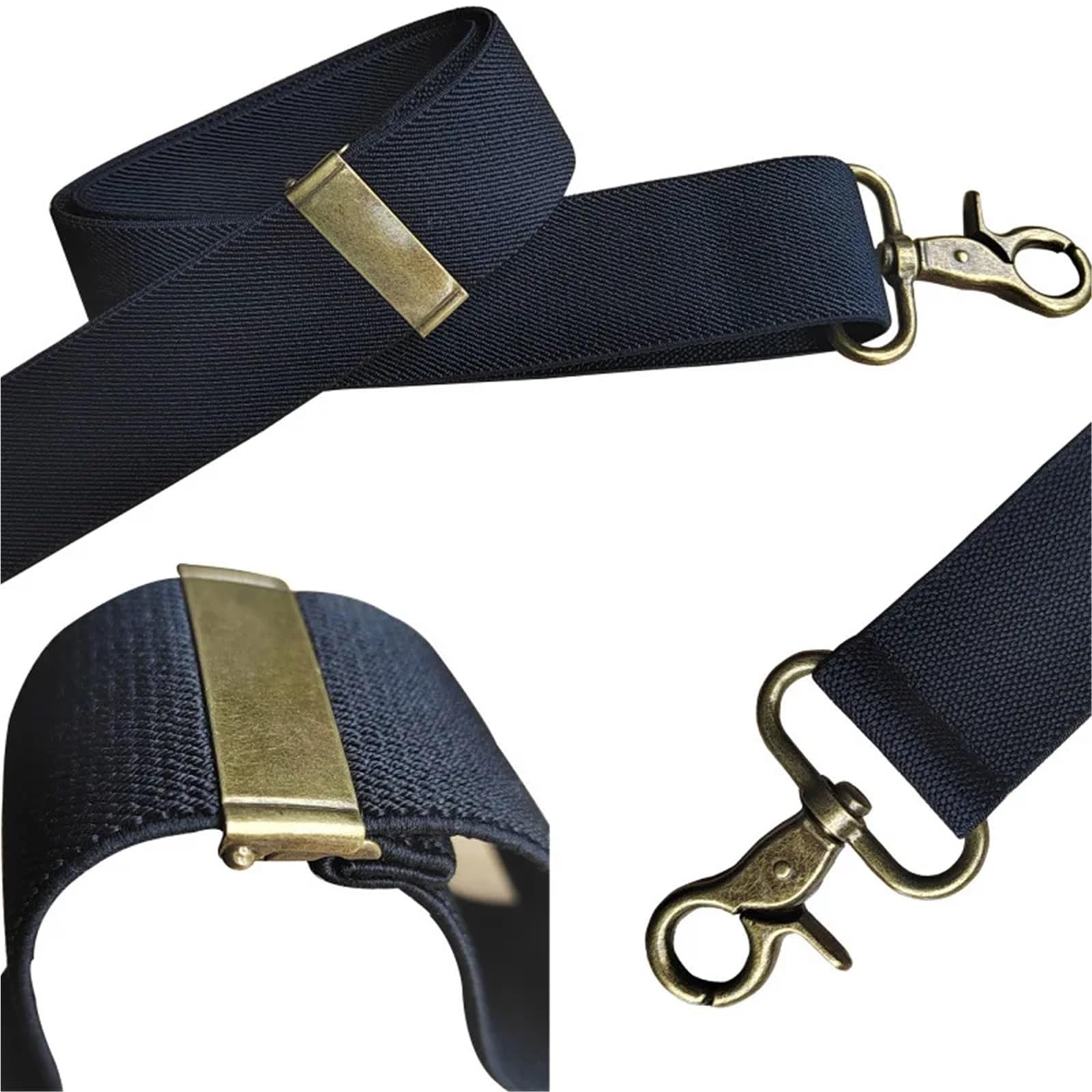 Tirantes Hombre Tirantes elásticos ajustables for pantalones, de 3,5 cm de ancho y con hebilla en forma de X, resistentes y altos, color negro.