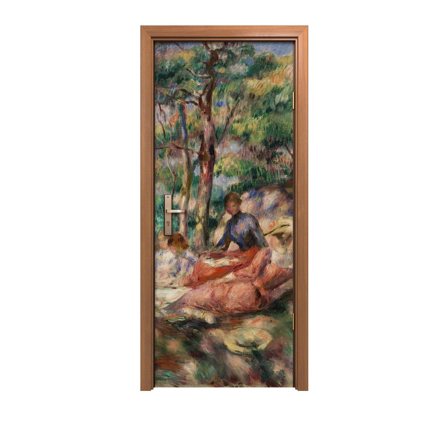 Autocollant de porte trompe l'œil forêt 90x200cm à haute adhérence Coloray