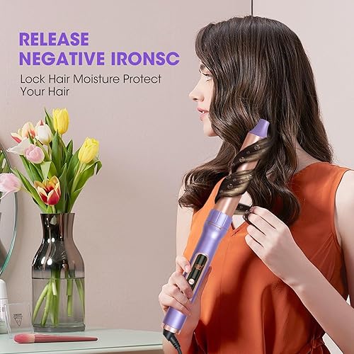 Miniatura 7 de Rizador de varita, juego de varita rizadora 5 en 1, juego de rizador de calor instantáneo, rizador de pelo con 5 barriles de cerámica