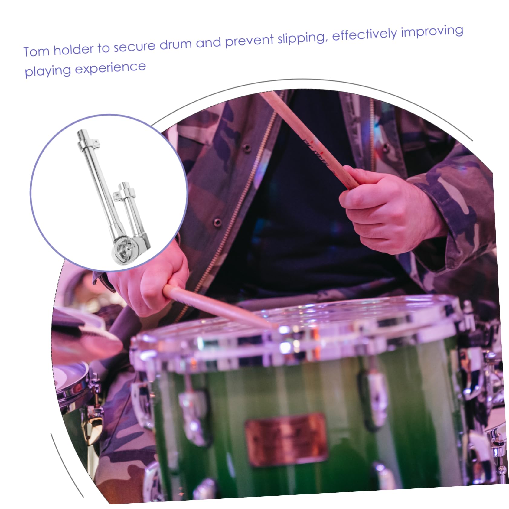 HANABASS Tom Drum Bracket Sturdy Drum Stand for Percussion Instruments Single Arm Design for Enhanced Stability Easy Installation for Students and Professionals