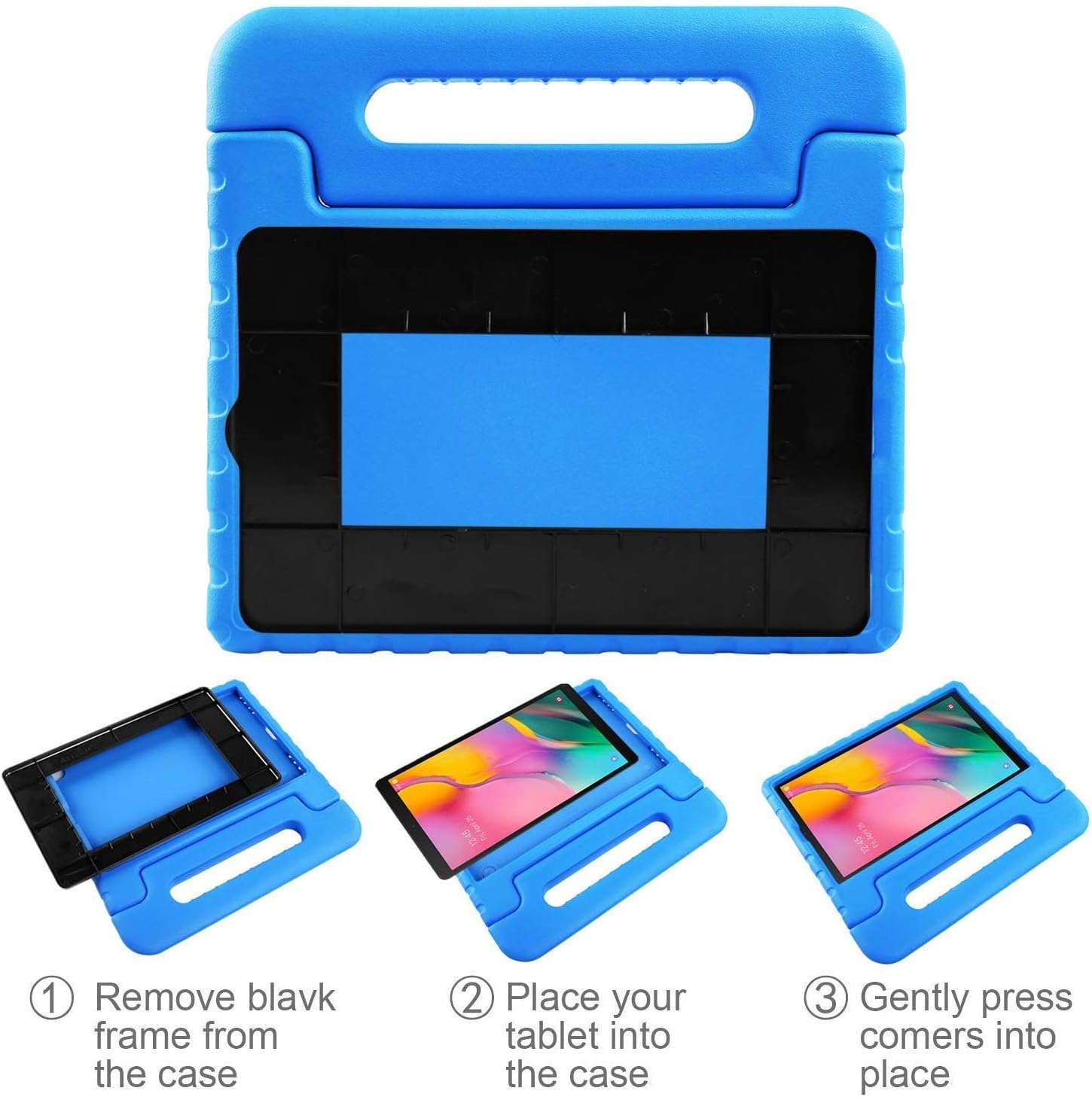 BMOUO for Samsung Galaxy Tab A 8.0 2019 Case SM-T290/T295, Galaxy Tab A 8.0 Case 2019, Shockproof Light Weight Protective Handle Stand Kids Case for Galaxy Tab A 8.0 inch 2019 Without S Pen - Blue : Electronics