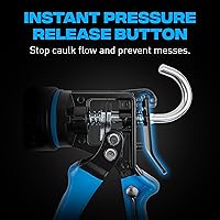 Vista 4 de OX Tools Pro OX-P044410 Pistola de calafateo resistente de 10 onzas, relación de empuje 12:1, pistola de calafateo de 10 onzas, dispensador