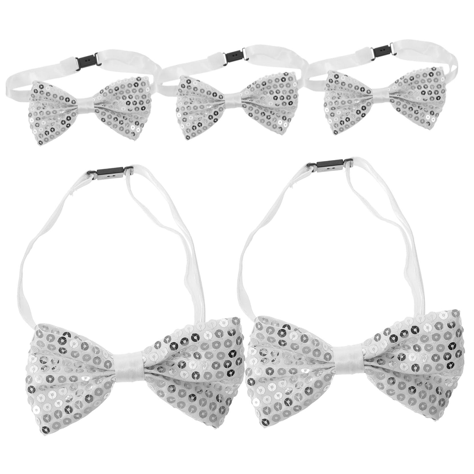 WOFASHPURET Kids' Sequin Bow Ties 5pcs Adjustable Bow Ties for Suit Boys' Girls' Children's Banquet Graduation Stage Performances Durable and Stylish