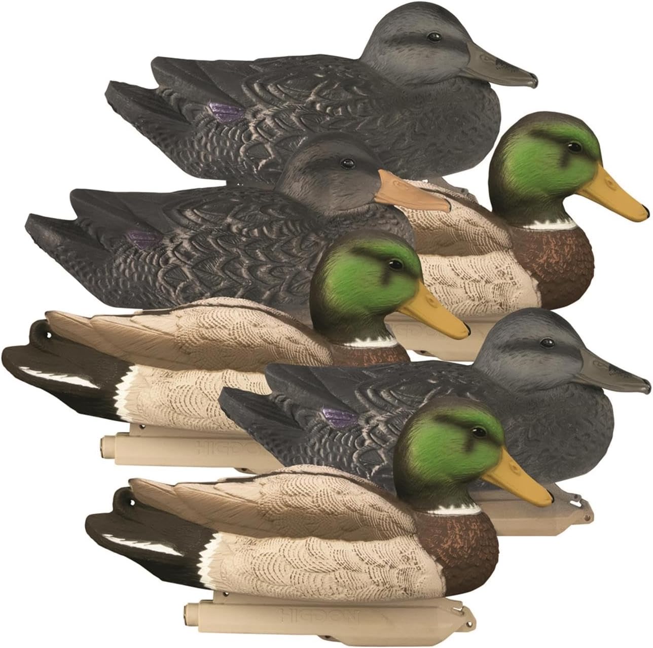Higdon Outdoors Standard Powers Pack Duck Decoys | Lightweight and Realistic UV Painted Floating Duck Decoys for Waterfowl Hunting | Short String Design for Easy Setup | Foam Filled | 6pk