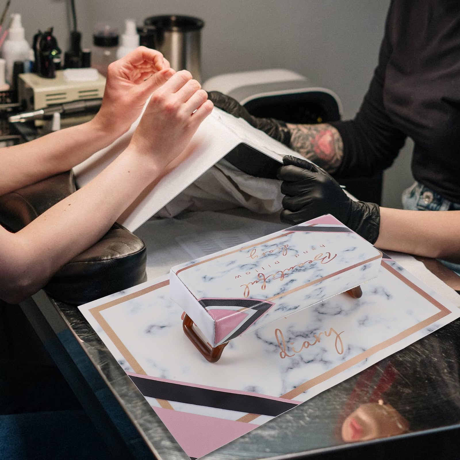 ibasenice Cuscino per Mani Manicure in Pu Poggiamani Unghie Morbido e Confortevole Poggiamani per Nail Art Training