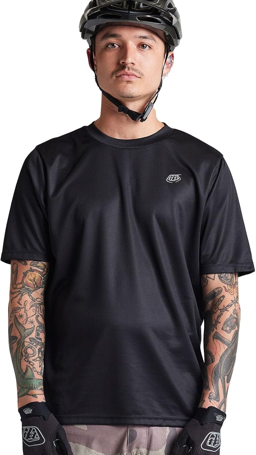 Troy Lee Designs Short Sleeve Flowline Adult Mountain Bike Jersey, Solid Black, Large - Image 2