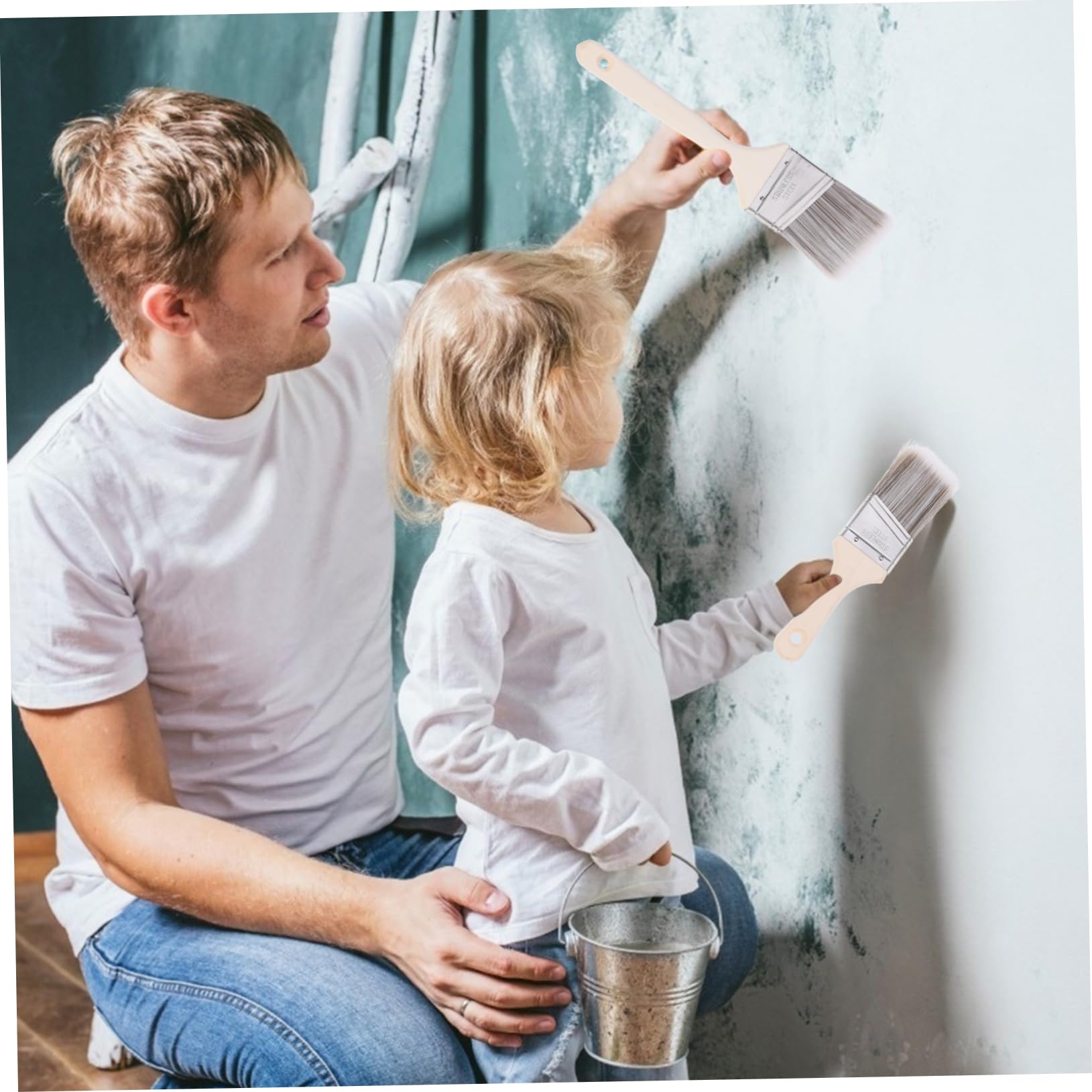 Uonlytech 5 Juegos Pincel De Pintura Cepillo De Alambre Borde De Pintura para Marcadores De Máquinas Limpiadoras De Alfombras Artista para De Pared Paleta con 5 Piezas * 5