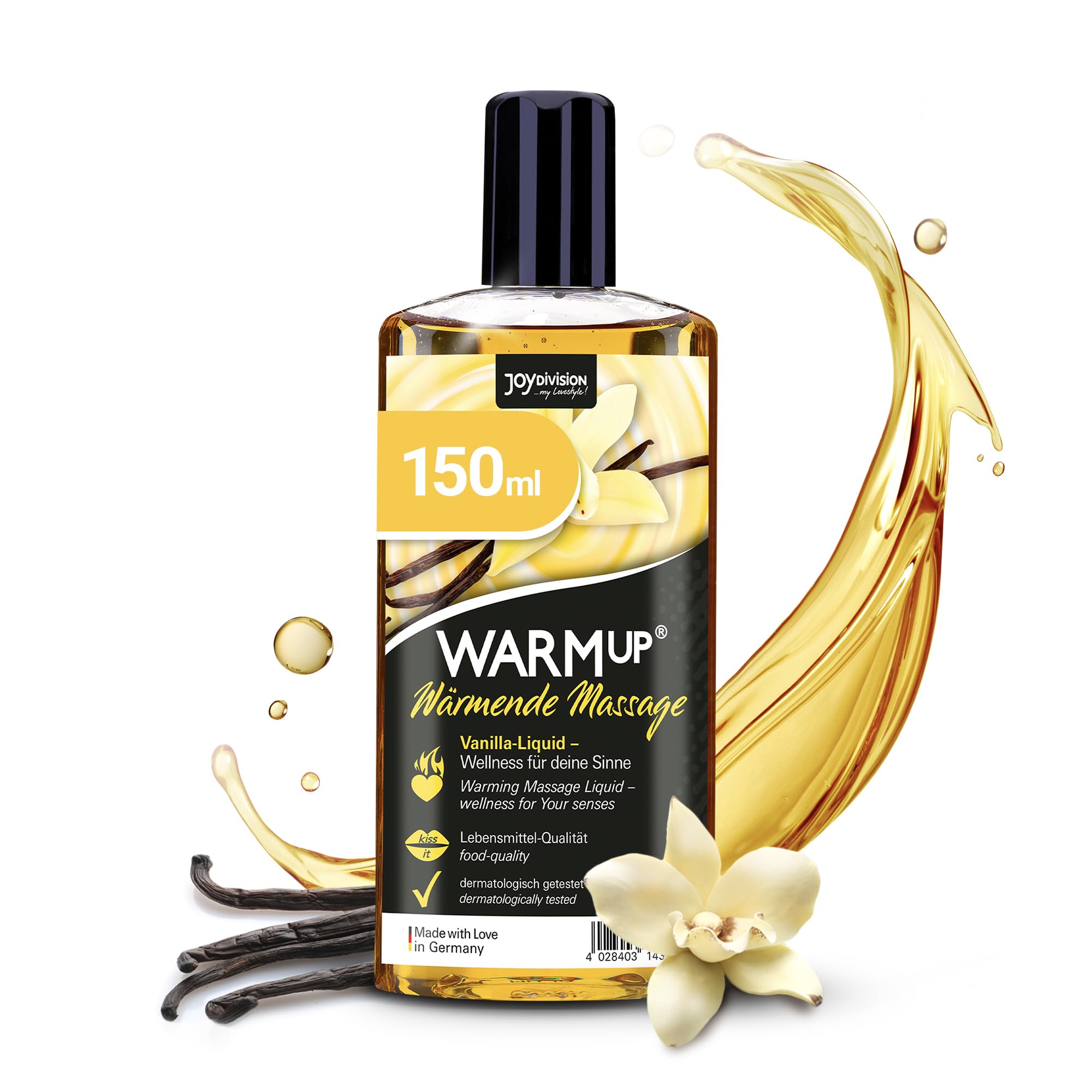 JOYDIVISION WARMup 150 ml Massage Liquid with Vanilla Scent & Taste | Warming Effect | like Massageoil