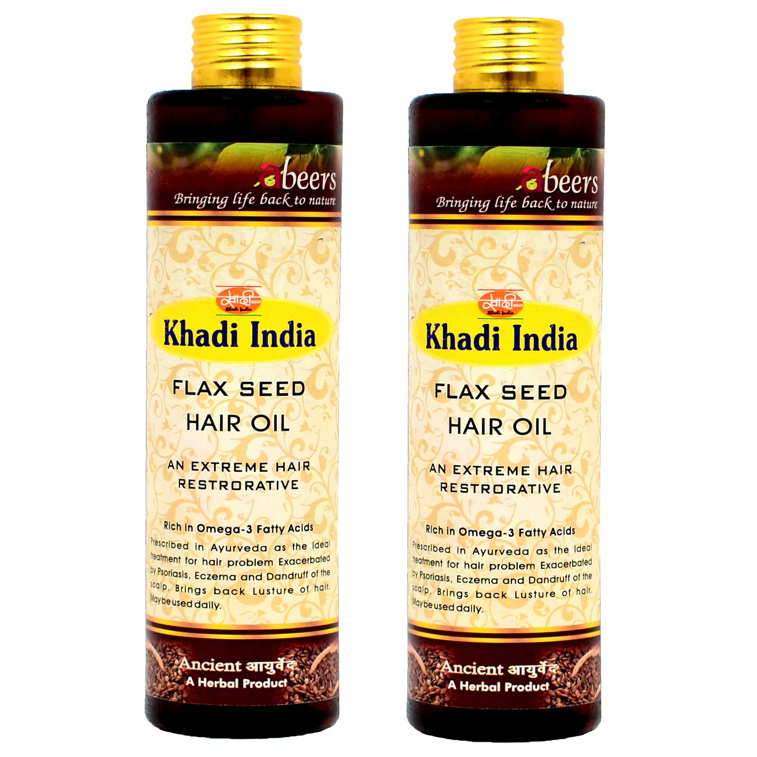 Khadi Abeers Flex Seed Oil, 225 ml (Pack of 2)