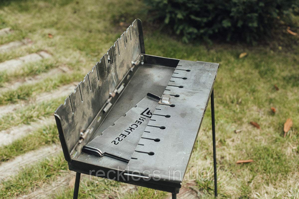 Barbecue portatile a carbonella per 10 spiedini, 3 mm, in acciaio legato, set per barbecue con valigia, borsa e guanti