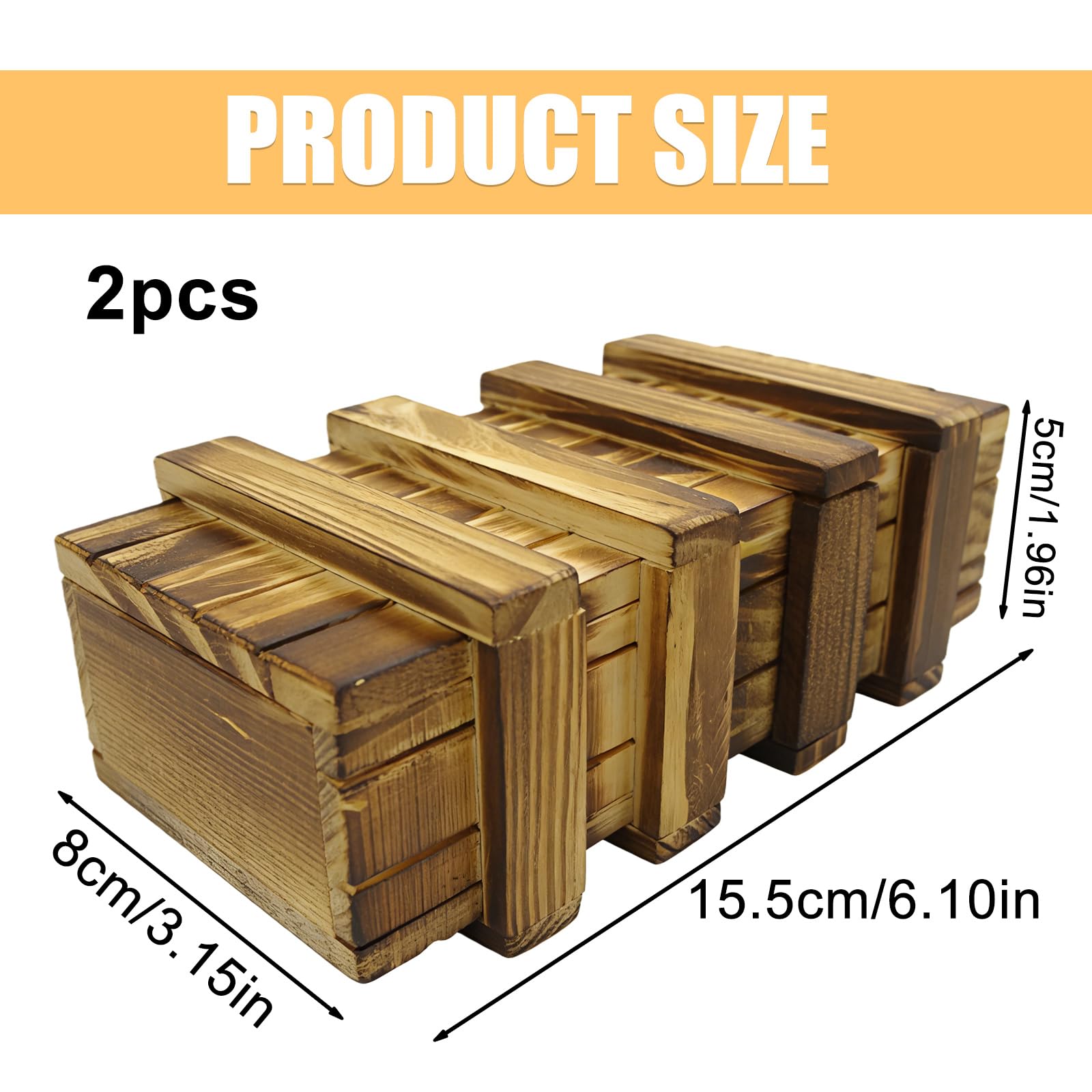 PORFOYO Scatola Regalo in Legno, 2 Pezzi, Magica Puzzle Con Scomparti Sicuri, Box Per Regali, Gioielli, Denaro, Di Compleanno