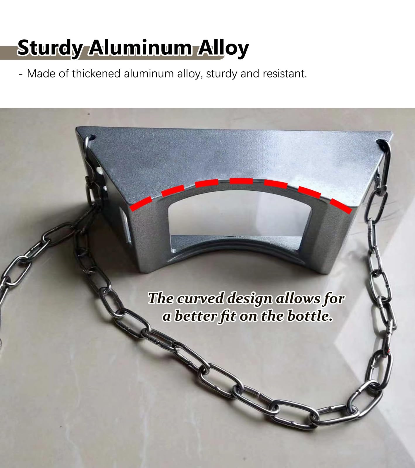 Portabotellas de Oxígeno Soporte de Pared para Tanque de Oxígeno de Aleación de Aluminio, Soporte para Cilindro de Gas con Tornillos y Cadena de Seguridad, Soporte para Cilindro de Oxígeno Médico