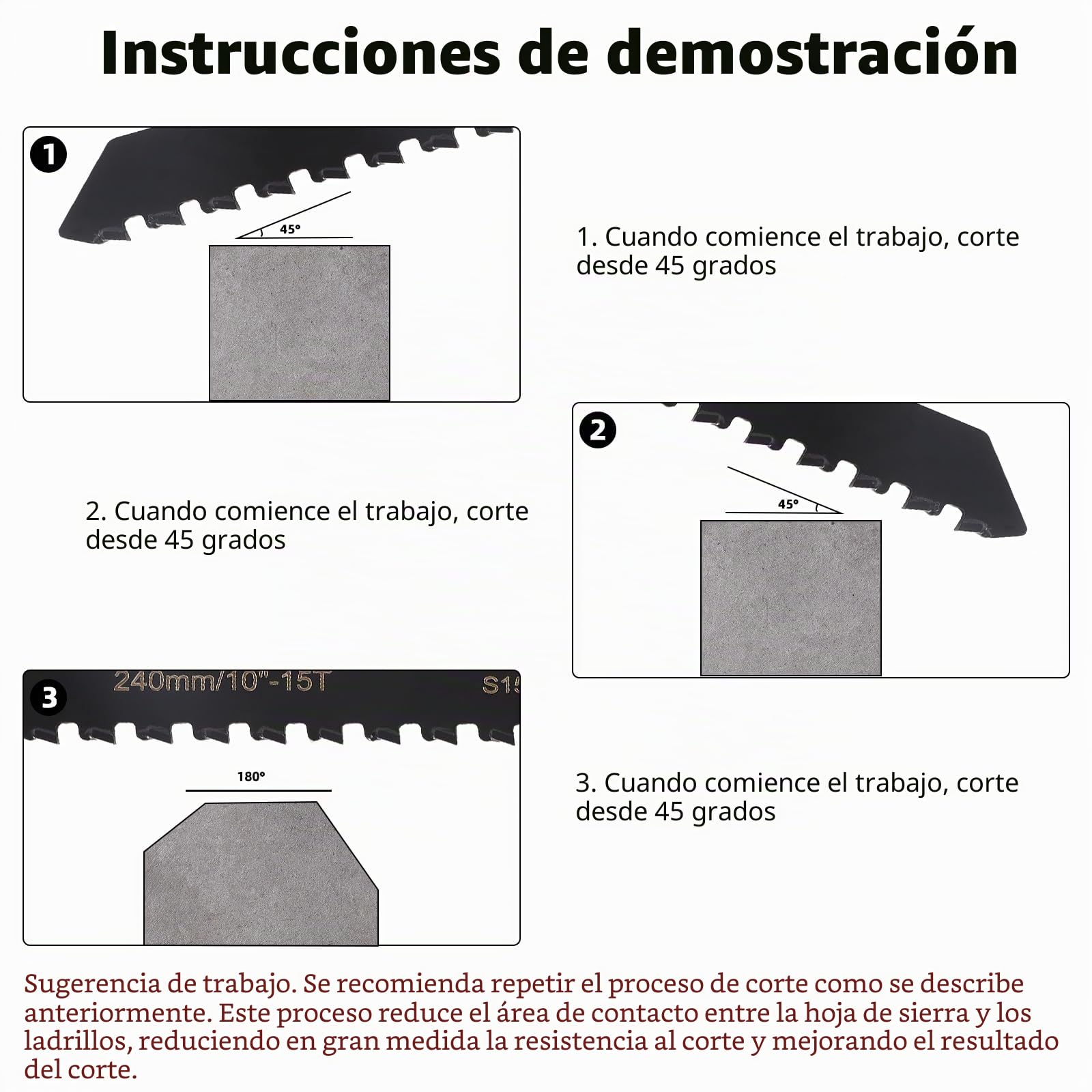 Hojas de Sierra Sable, Profesión Sierra De Sable, Accesorios Sierra sable, Hoja de Sierra Sable Universal para Metal, Madera, Hormigón Poroso,Ladrillo,Placa de Cemento (240 mm)