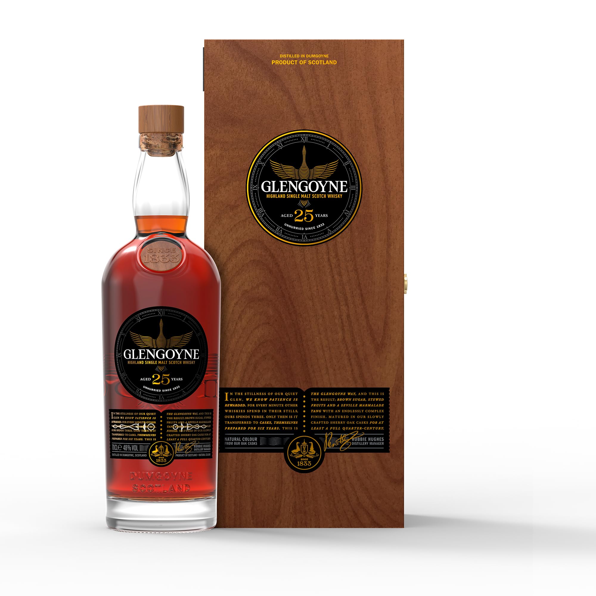 Glengoyne 25 Year Old | Highland Single Malt Scotch Whisky | 70cl 48% ABV | Award-Winning Whisky Distilled Slowly and Matured in Sherry Oak | With Gift Box | Ideal for Gifting