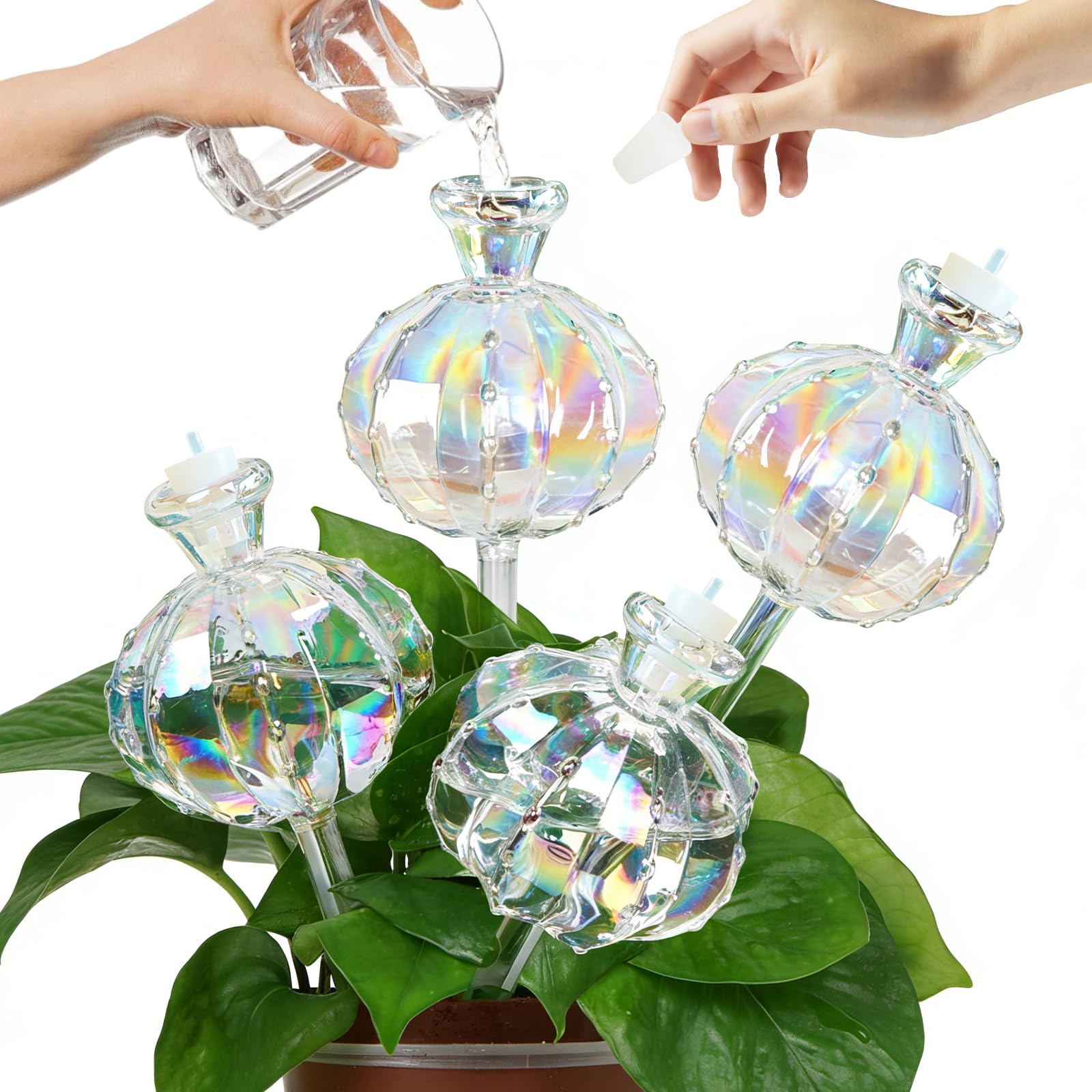 PGonline Plant Watering Globes, Slow Self Watering System for Plants, Self Irrigation Device for Plant, Self Watering Clear Bulbs, Automatic Water Drippers for Indoor, Balcony, Garden