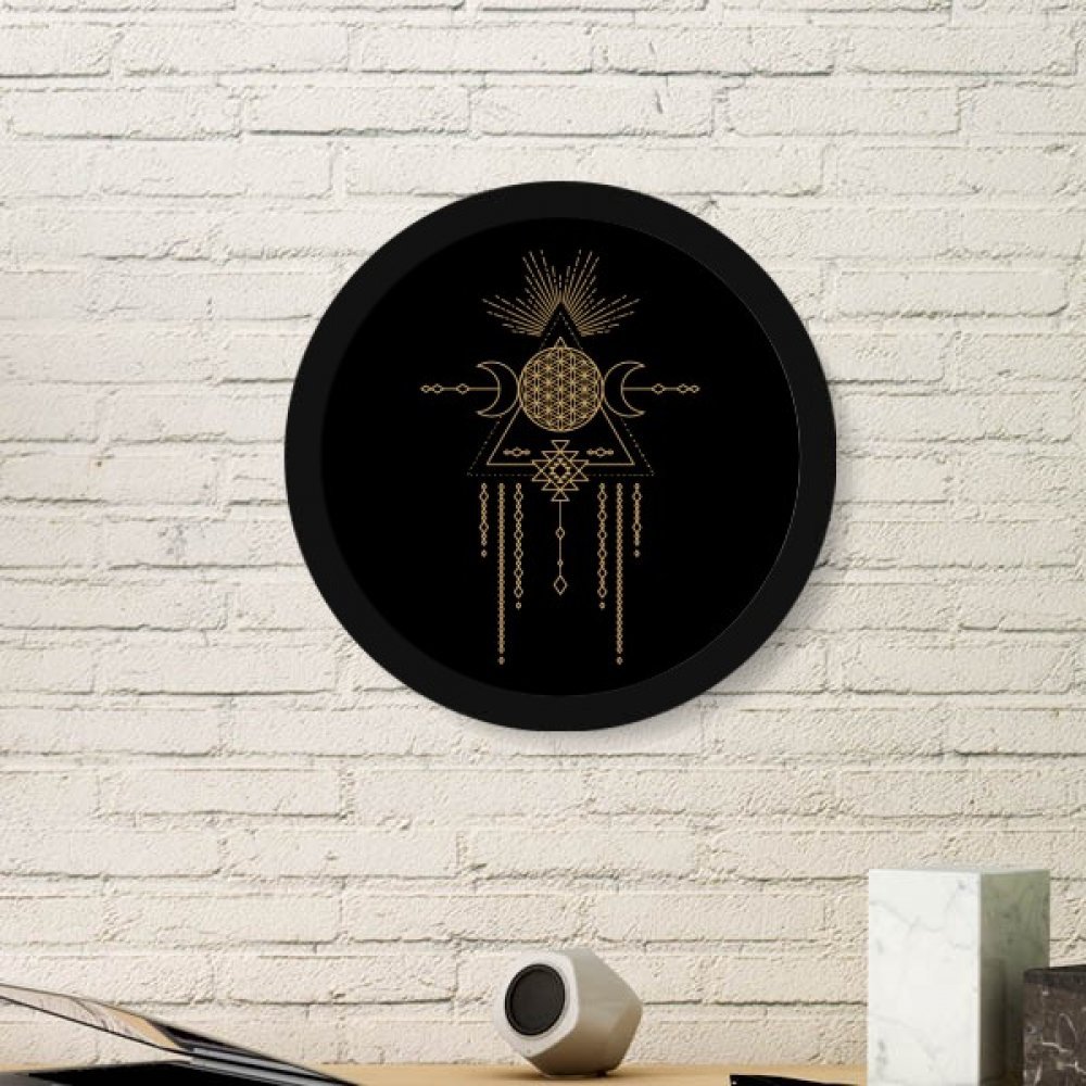 Stickers muraux géométrie cercle totem cadre noir peinture moderne petit format maison