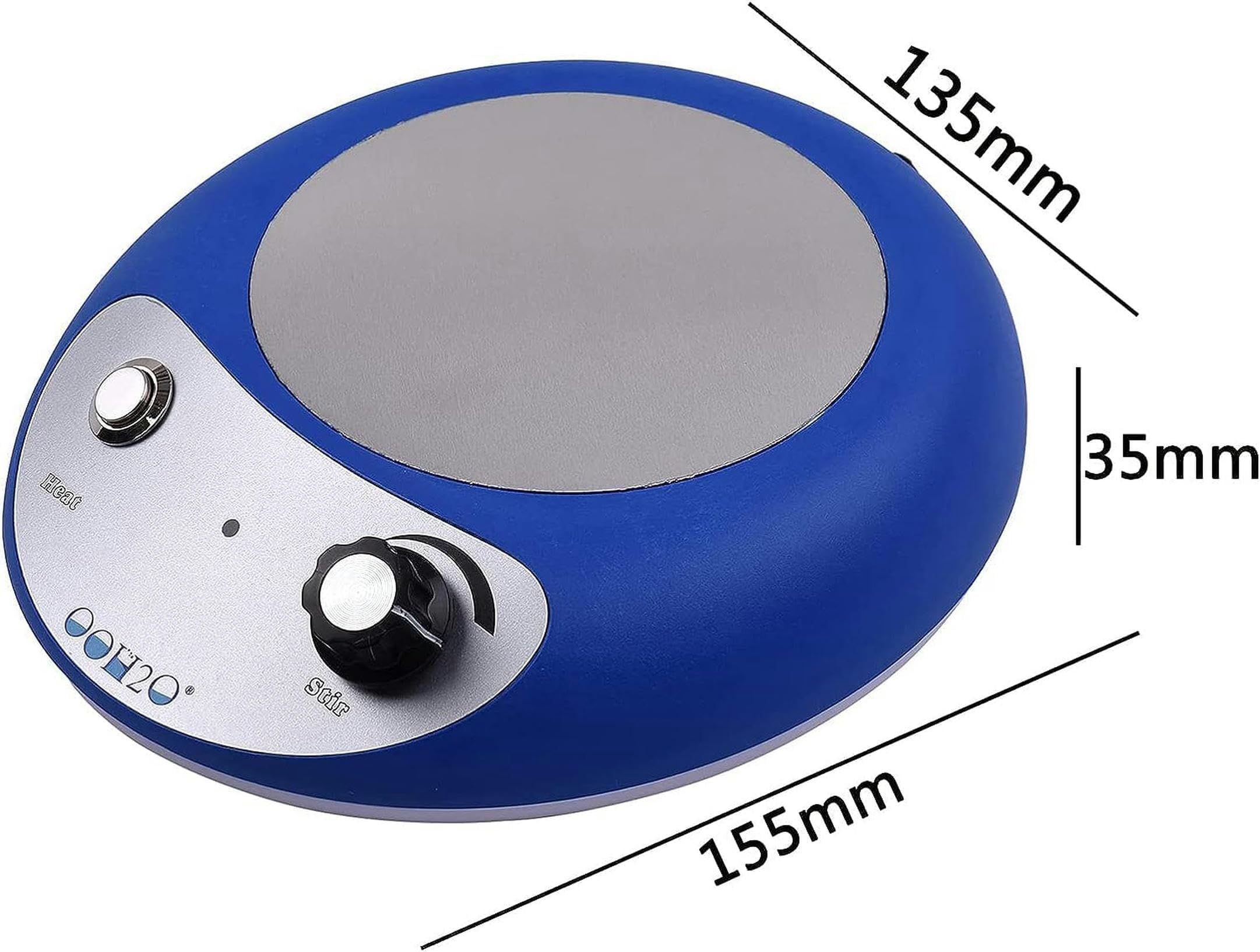 Agitador magnético, agitador electromagnético de 30 W y 2000 ml con Placa Caliente y luz indicadora de Calentamiento LED for investigación científica de Laboratorio