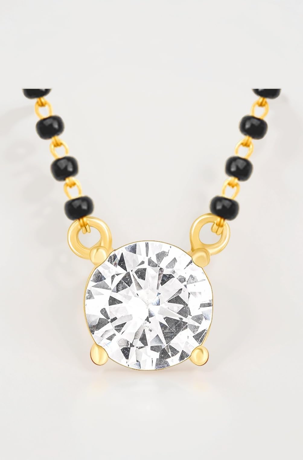 925 Silver Golden Classic Mangalsutra| Black Bead Necklace to Gift Women | With Certificate of Authenticity and 925 Stamp | 6 Months Warranty*