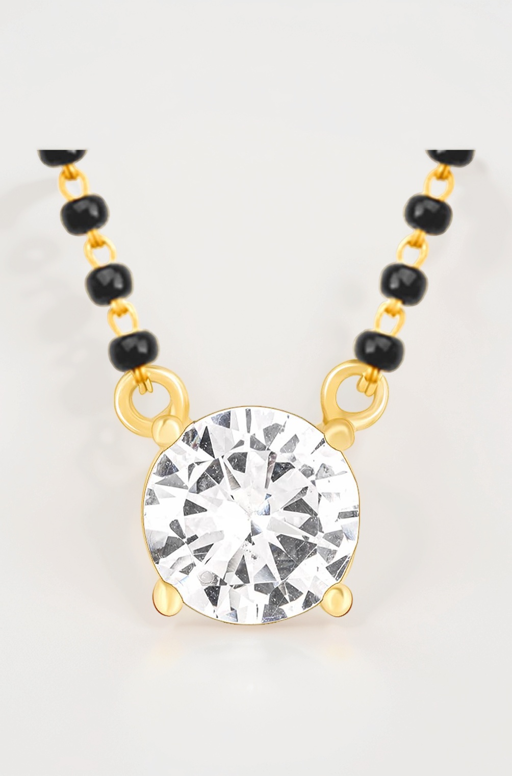 925 Silver Golden Classic Mangalsutra| Black Bead Necklace to Gift Women | With Certificate of Authenticity and 925 Stamp | 6 Months Warranty*