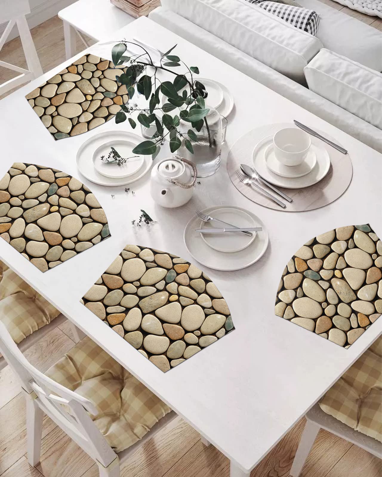Stone Mat Table Cobblestone Placemats Beach Stone Placemat The Loft By Lee Douglas