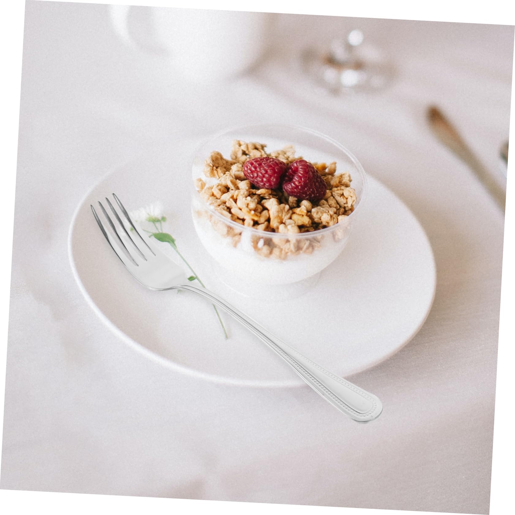 FUNOMOCYA 4Pcs Stainless Steel Forks Versatile Metal Forks for Dinner Dessert and Salad and Easy to Clean Tableware for Home and Restaurant Use