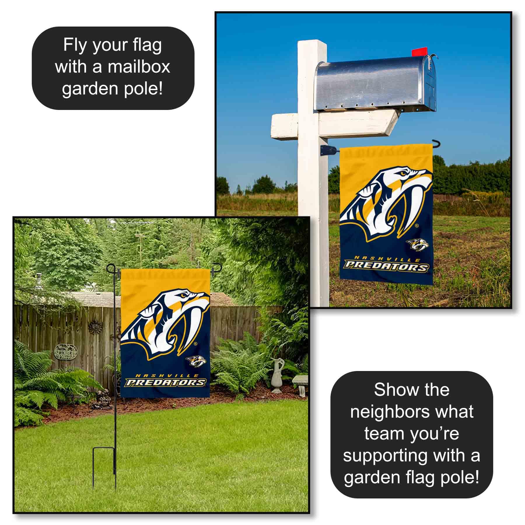 Doppelseitige Gartenflagge, Raubtiere