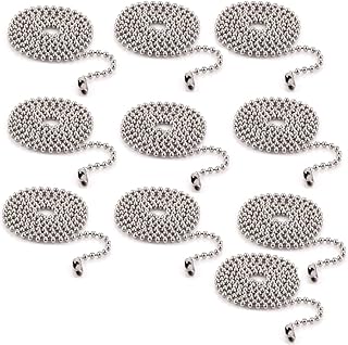 TopHomer 10 Packs Multi-Function Stainless Steel Ball Chain Dog Tag ID Military Necklace with Connector for Replacing Dog Tag Necklace, Sweater Chains, Badge Chains