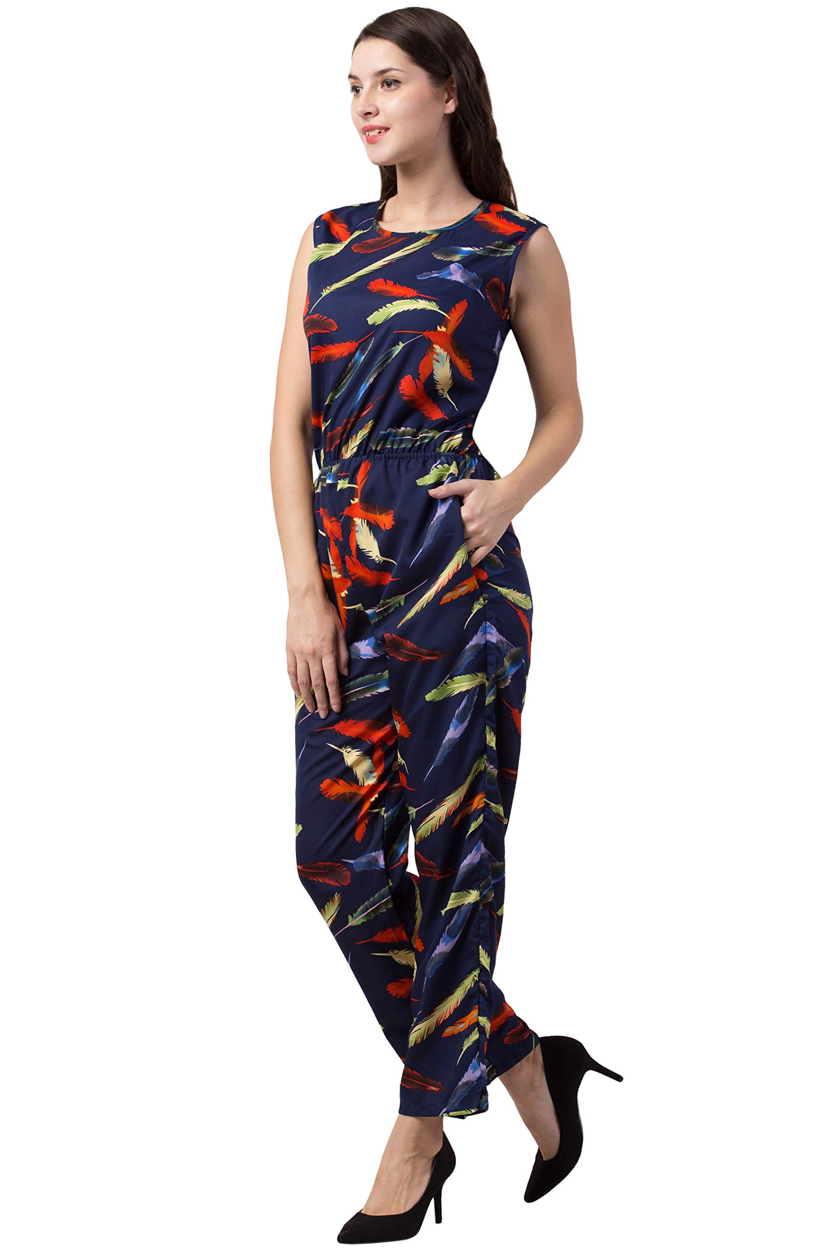 SplendidFashions Women's Maxi Jumpsuit ( SP_Jumpsuit_Blue_L_Blue_Large)