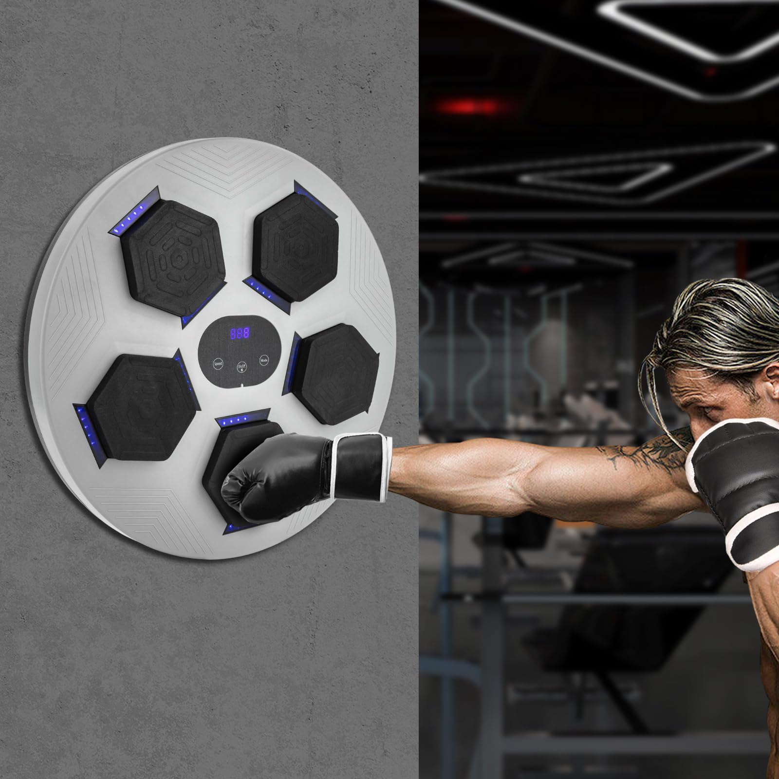 Music Boxing Machine per adulti, montaggio a parete, musicale, boxe con musica, box elettronico, macchina da boxe musicale, macchina da boxe adatta per allenamento a casa