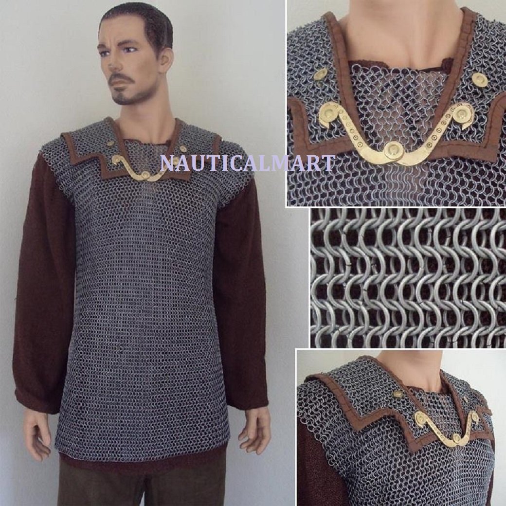 NauticalMart Roman Knight Medieval 18g Steel Chainmail Armor Full Size
