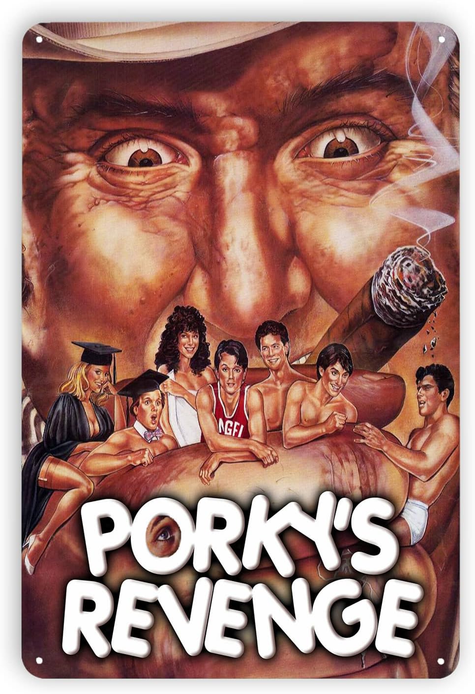Porky's Revenge Movie Poster Tin Painting Tin Sign Metal Sign Vintage Metal Poster Home Wall Decoration 8in x 12in - Ff73