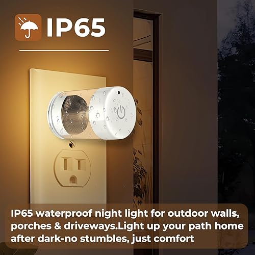 Miniatura 6 de Luces nocturnas LED, luces nocturnas regulables que se enchufan a la pared con sensor de atardecer a amanecer, control táctil, temperatura de 3
