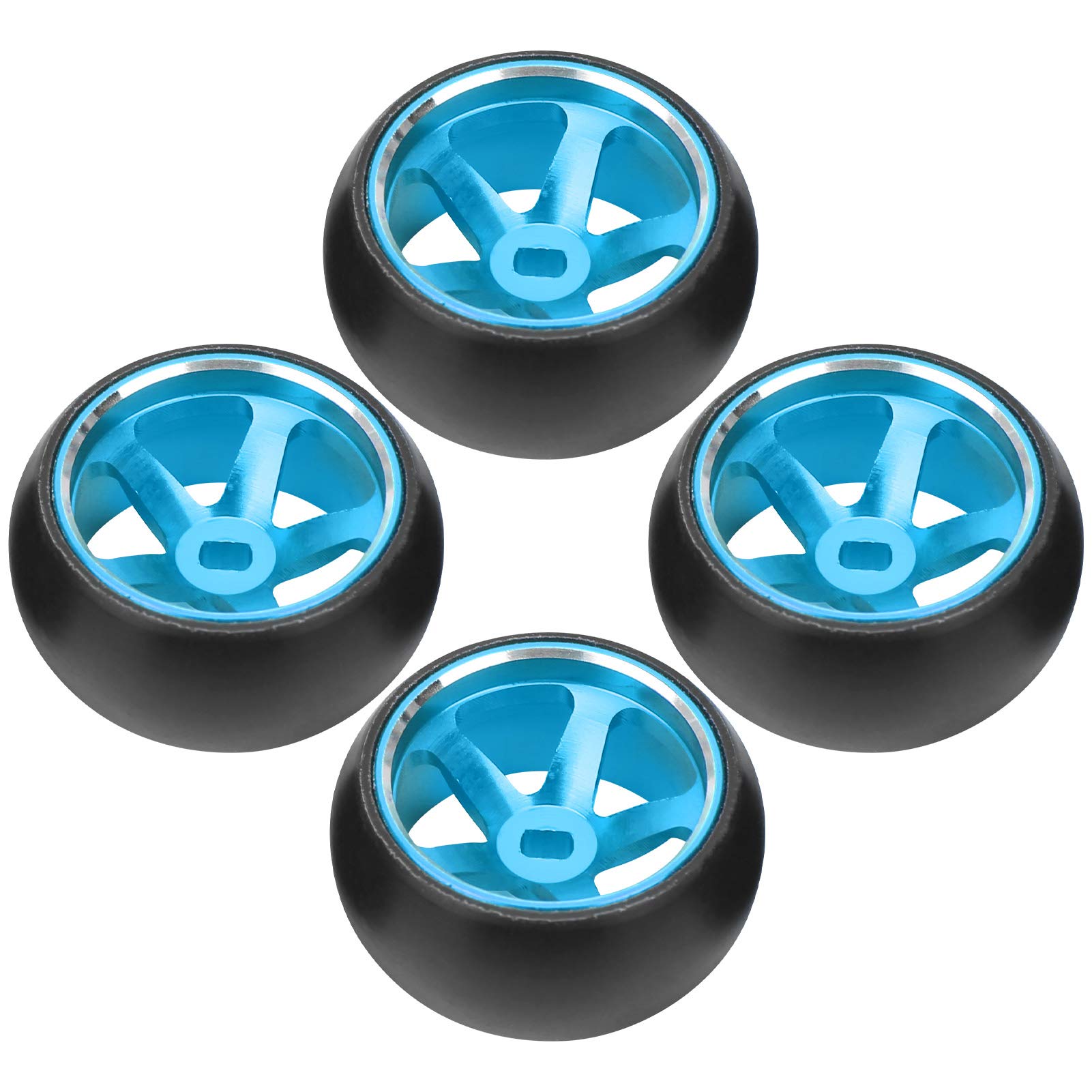 RC Wheel Tire, High Strength Convenient 4pcs Practical RC Replacement Tire for Mini-Q Mini-D for Wltoys K969 1/28 RC Car(blue)