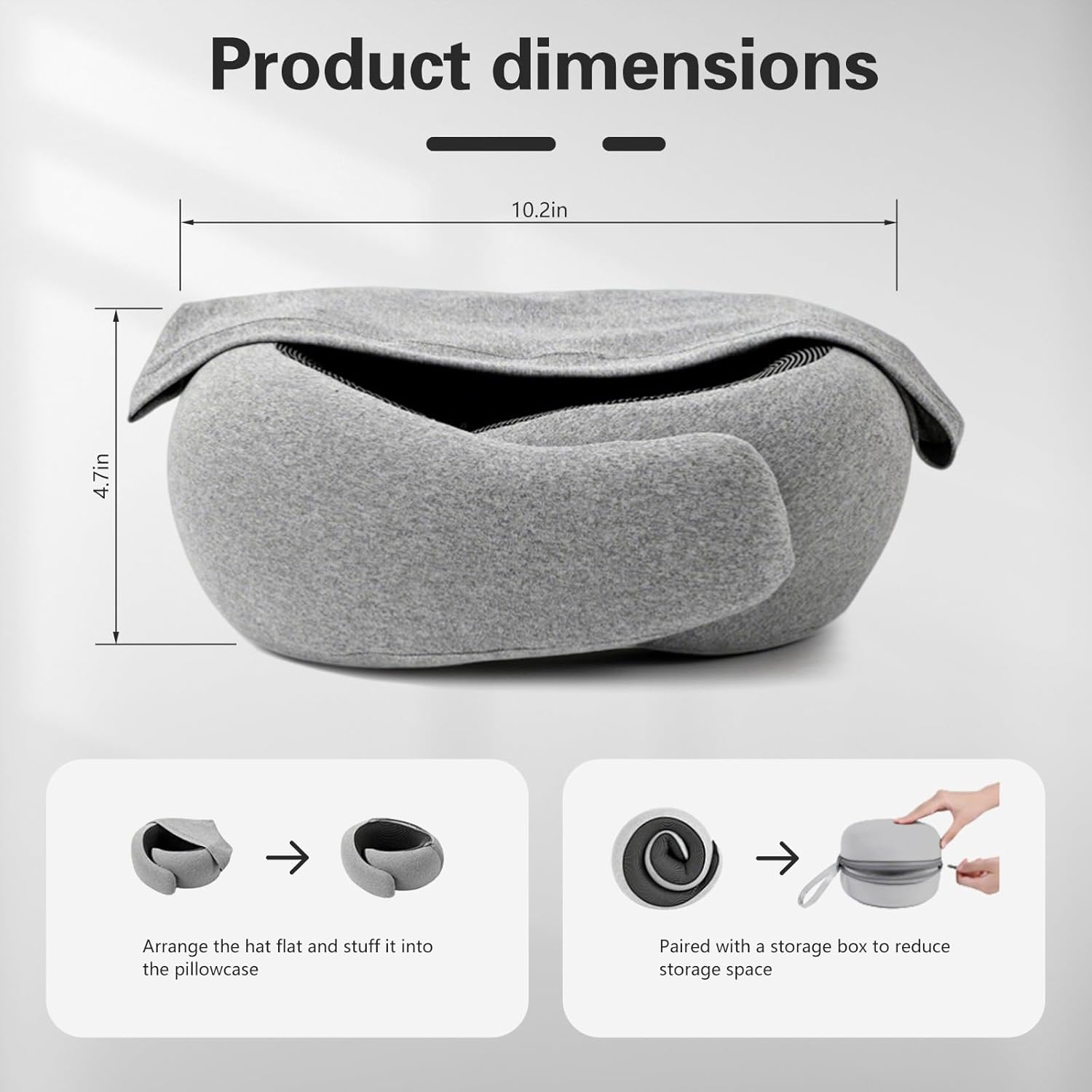 Adjustable Flight Pillow, Airplane Pillow for Traveling, Neck Travel Pillow, Memory Foam Airplane Pillow for Side, Breathable & Hypoallergenic for Long Flights, Cars, Trains & Office - Image 3